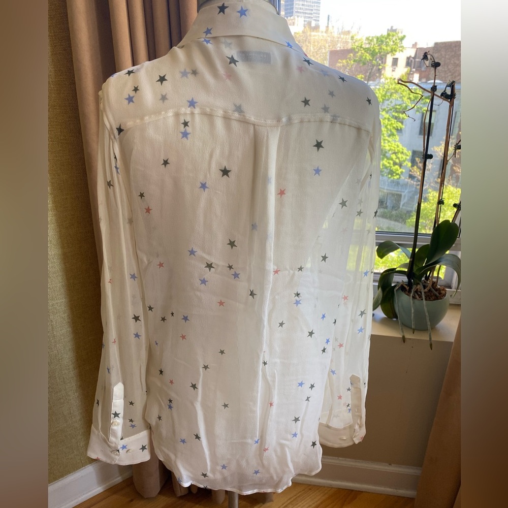 Equipment Star Patterned Sheer Blouse - image 4